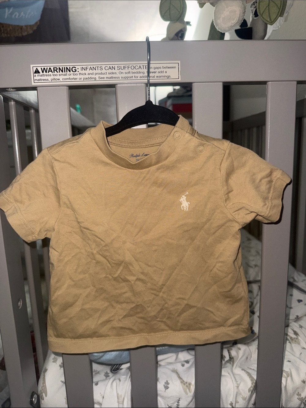 Ralph Lauren Short-Sleeve Polo Tee in Tan